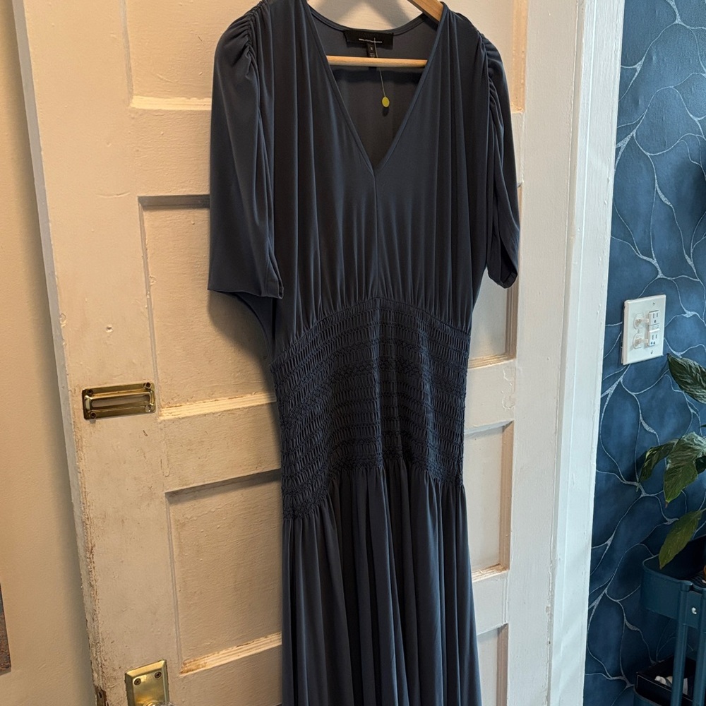 White House Black Market Charcoal Midi Dress